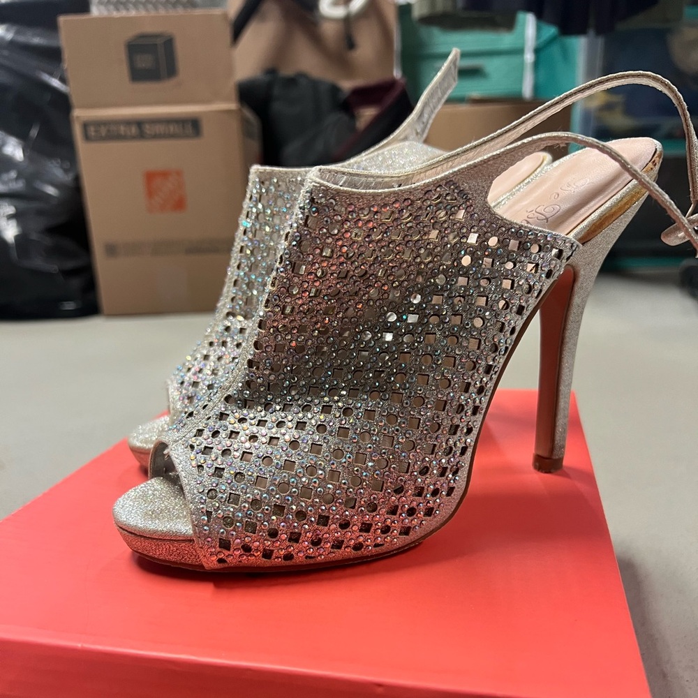 Peep Toe Sparkle Heels
